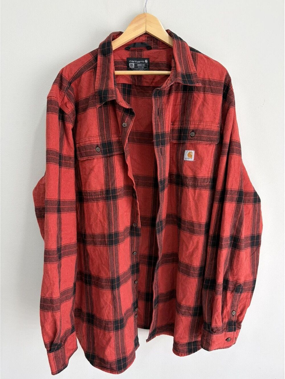Carhartt Plaid Flannel Button Up Shirt Xxl tall